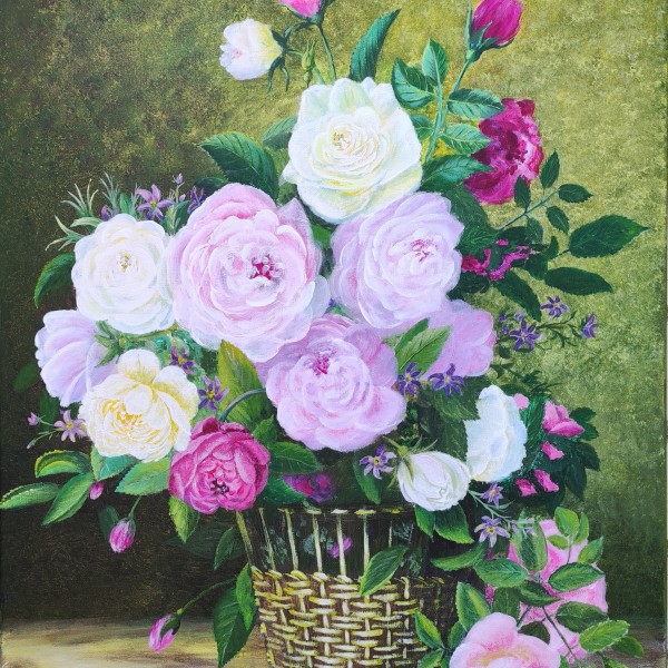 Glezna Groziņš ar rozēm